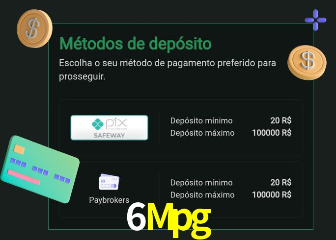 O cassino 6Mpg oferece uma grande variedade de métodos de pagamento